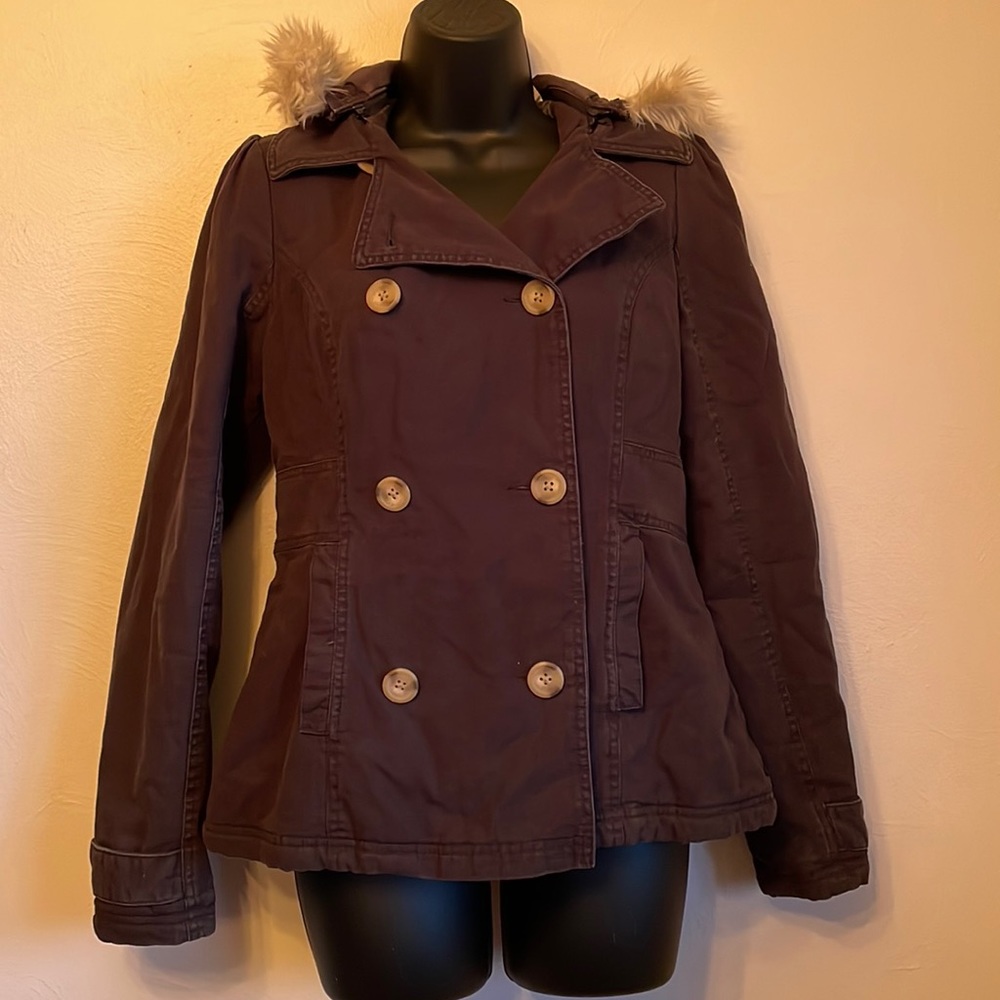 Awesome billabong hooded insulated pea coat.